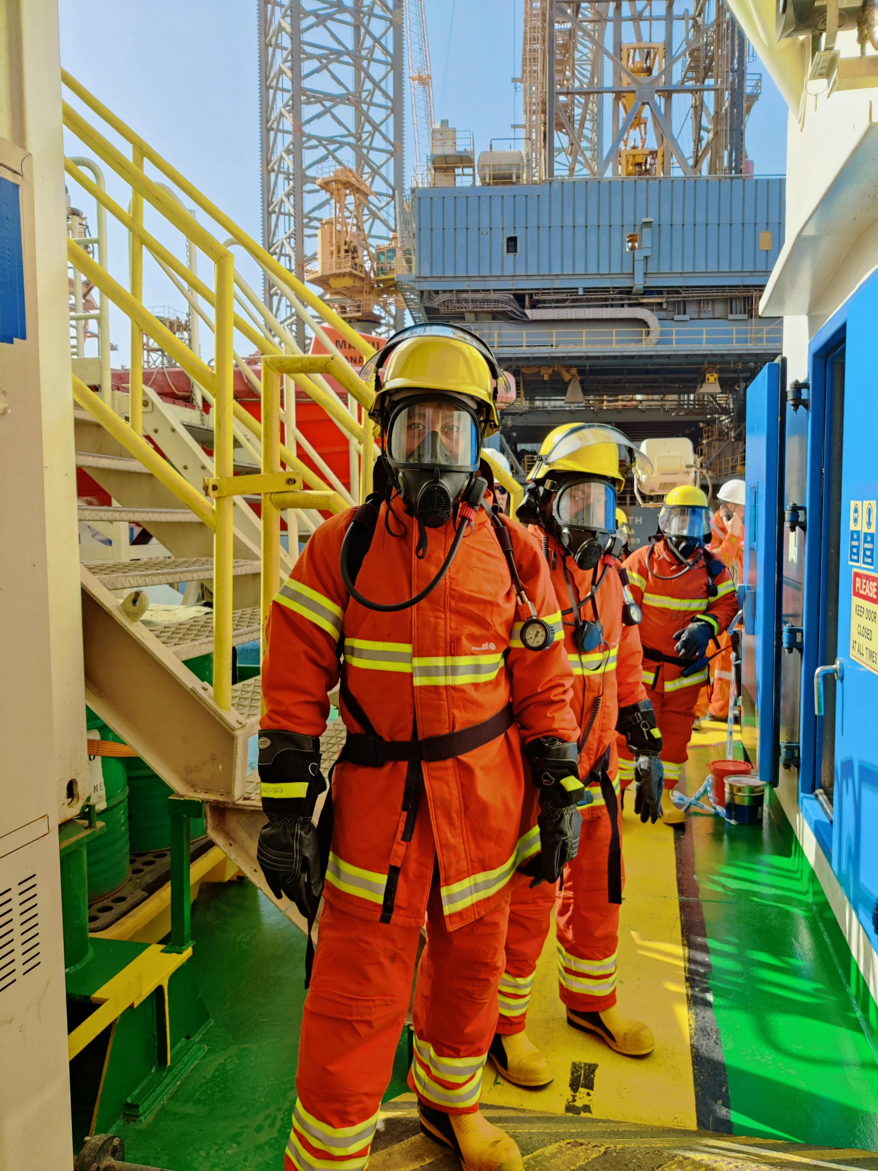 Industrial team on site